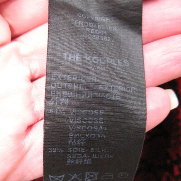 Red Black Python Snake Print Silk Blend Fit and Flare Dress - Picture 11 of 12